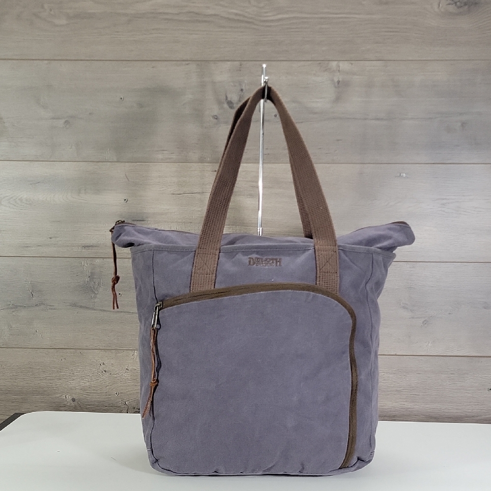Duluth Trading Co. Gray/Brown Canvas Tote Bag